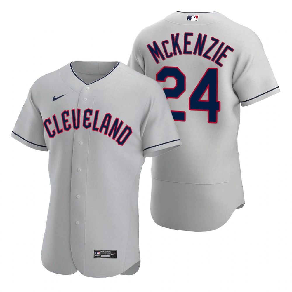 Cleveland Guardians #24 Triston Mckenzie Gray Men's Nike 2022 Authentic Road MLB Jersey