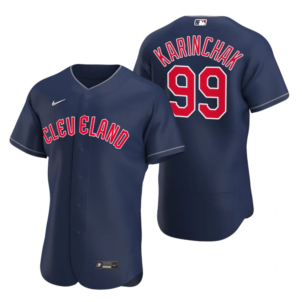 Cleveland Guardians #99 James Karinchak Navy Men's Nike 2022 Authentic Alternate MLB Jersey