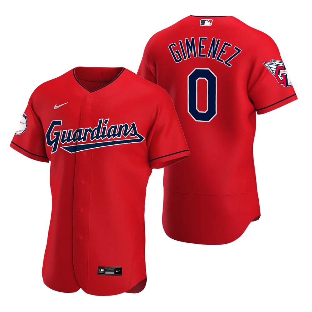 Cleveland Guardians #0 Andres Gimenez Red Men's Nike 2022 Authentic Alternate MLB Jersey