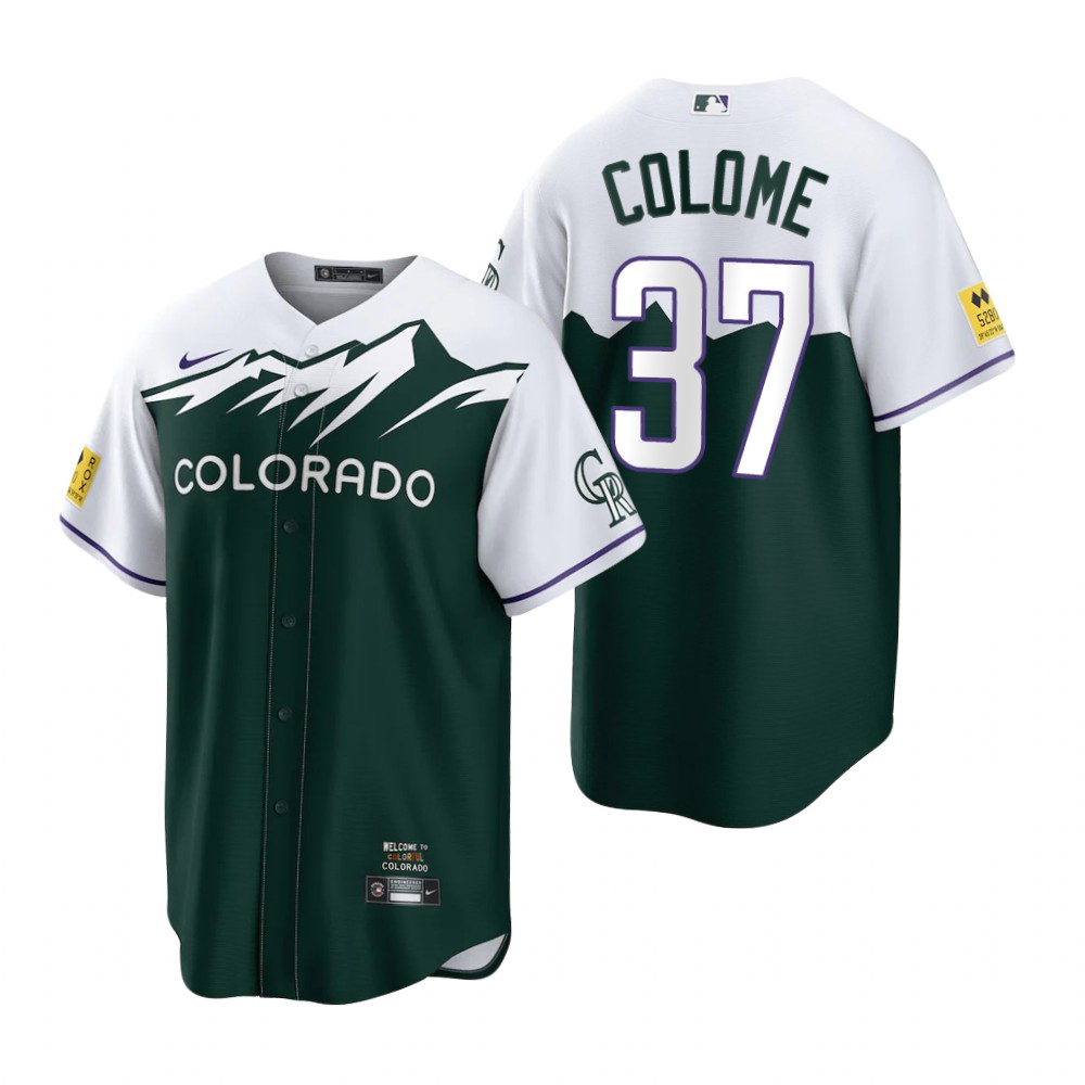 Colorado Rockies #37 Alex Colome Green Men's MLB Nike 2022 City Connect Game Jersey