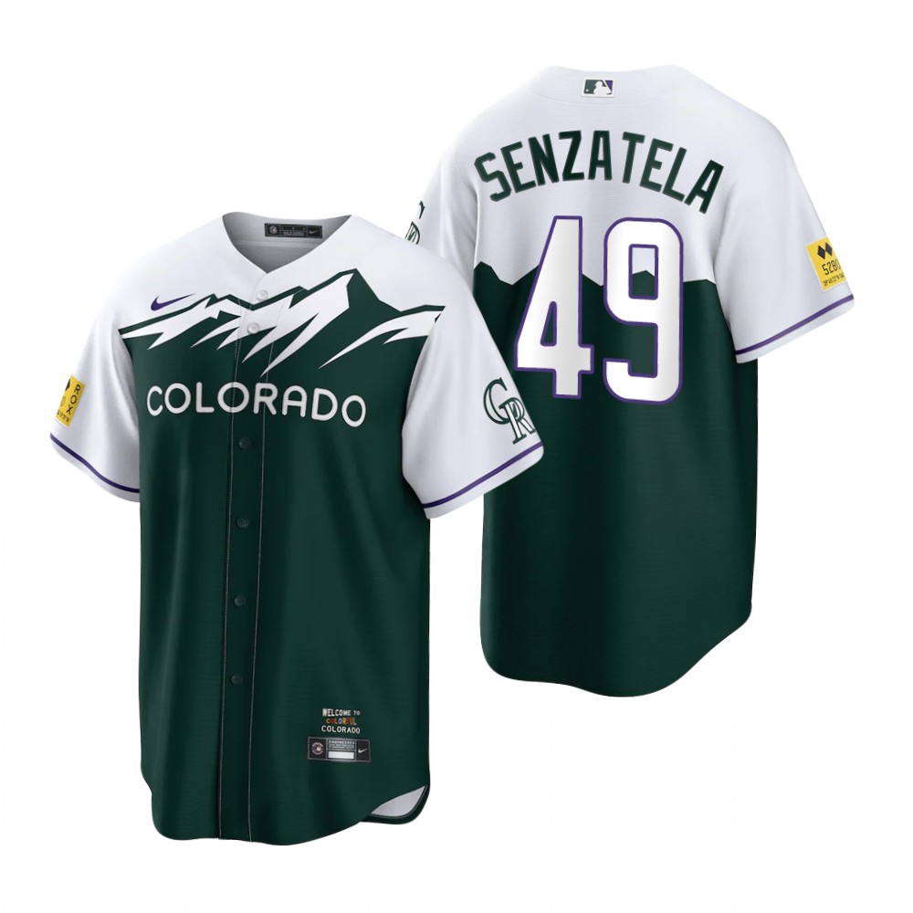 Colorado Rockies #49 Antonio Senzatela Green Men's MLB Nike 2022 City Connect Game Jersey