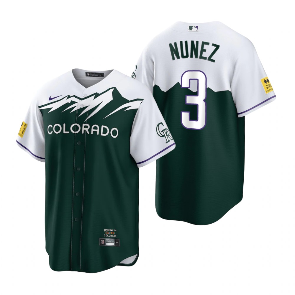 Colorado Rockies #3 Dom Nunez Green Men's MLB Nike 2022 City Connect Game Jersey