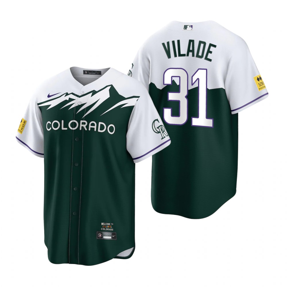 Colorado Rockies #31 Ryan Vilade Green Men's MLB Nike 2022 City Connect Game Jersey