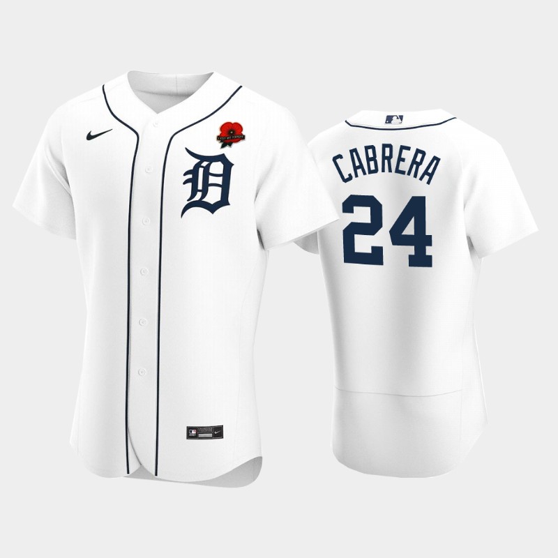 Detroit Tigers #24 Miguel Cabrera Men's Nike Authentic 2021 Memorial Day MLB Jersey - White