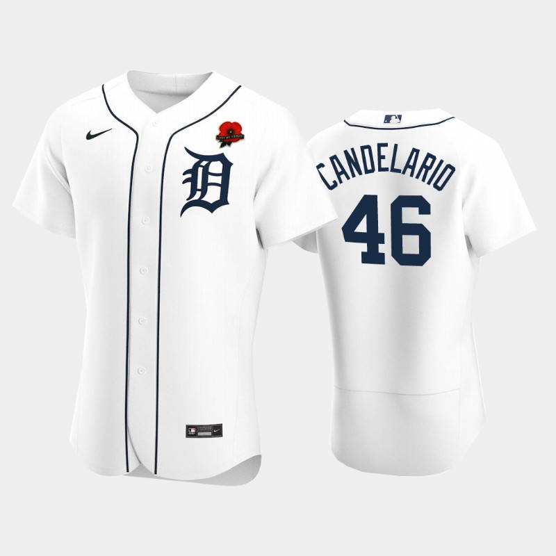 Detroit Tigers #46 Jeimer Candelario Men's Nike Authentic 2021 Memorial Day MLB Jersey - White