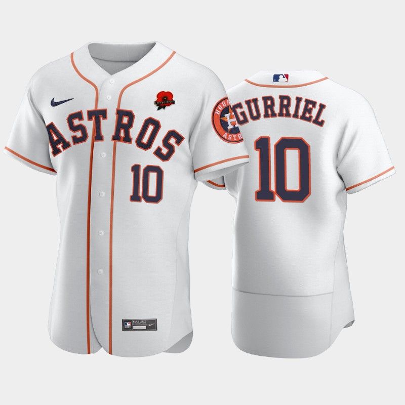 Houston Astros #10 Yuli Gurriel Men's Nike Authentic 2021 Memorial Day MLB Jersey - White