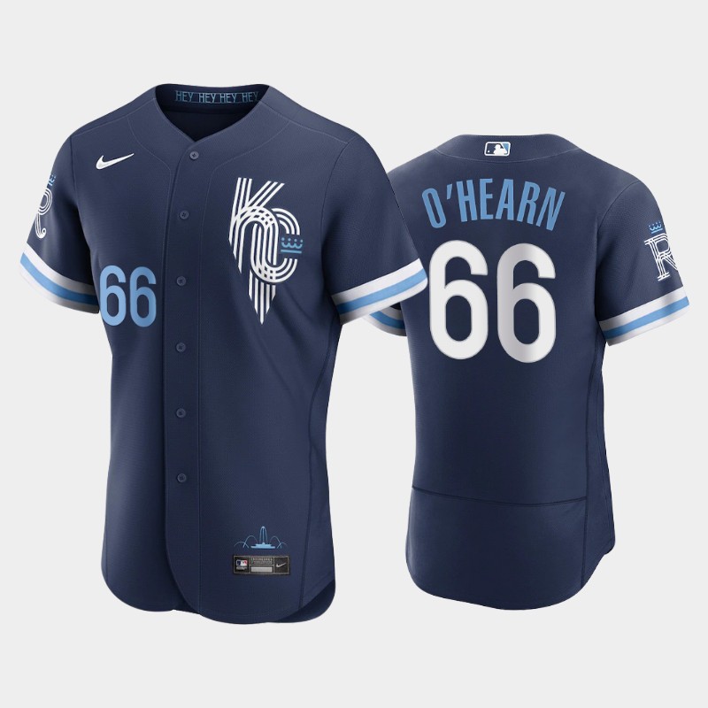 Kansas City Royals #66 Ryan O'Hearn Men's Nike Authentic 2022 City Connect Navy Jersey