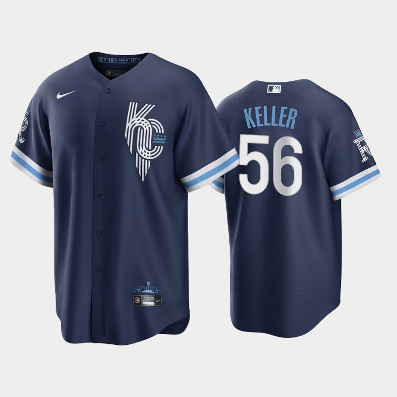 Kansas City Royals #56 Brad Keller Men's Nike Game Replica 2022 City Connect Navy Jersey