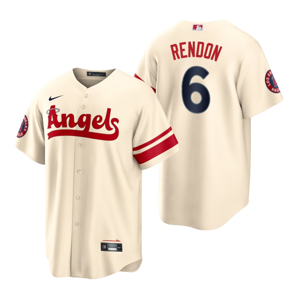 Los Angeles Angels #6 Anthony Rendon Cream Men's MLB Nike 2022 City Connect Game Jersey