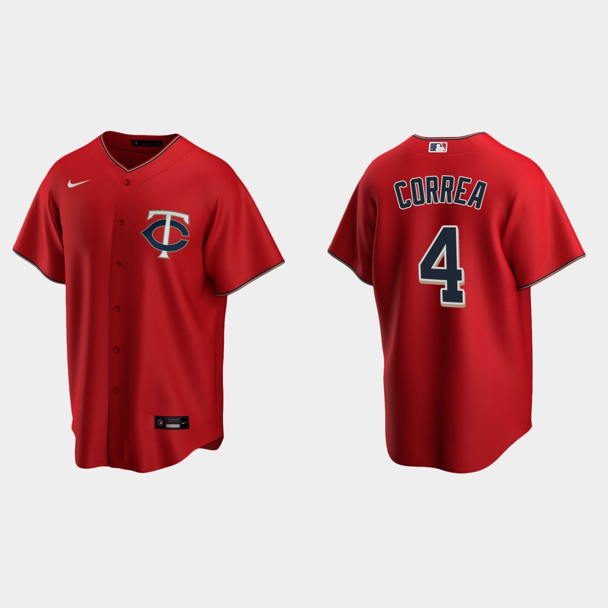 Minnesota Twins #4 Carlos Correa Men's Replica Red Alternate Jersey