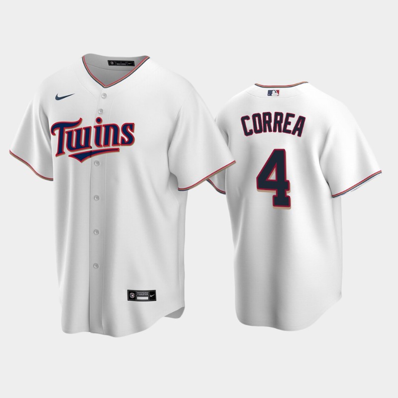 Minnesota Twins #4 Carlos Correa Nike White Authentic Replica 2022 Official MLB Player Jersey