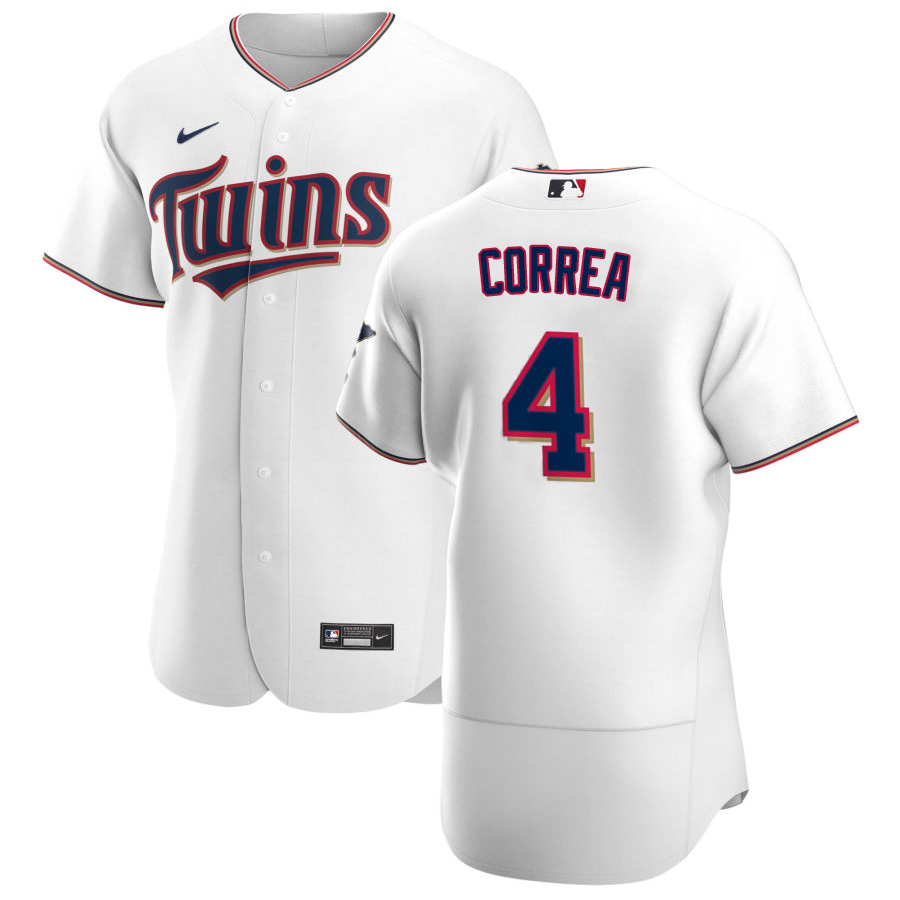 Minnesota Twins #4 Carlos Correa Men's Nike White Home 2020 Authentic Player MLB Jersey