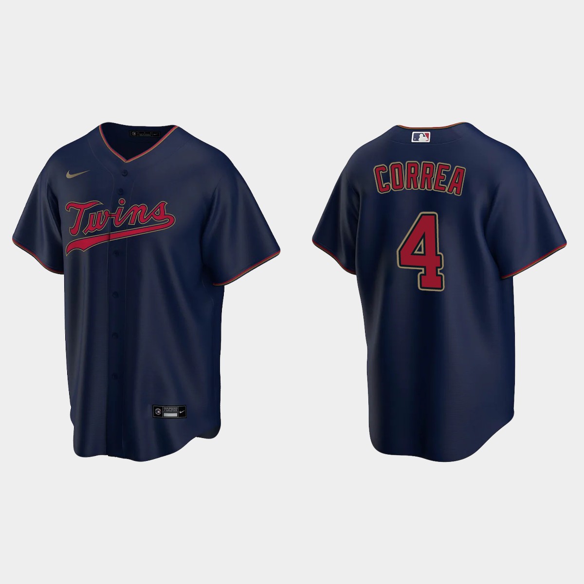 Minnesota Twins #4 Carlos Correa Men's Nike Replica Navy Alternate Team Jersey