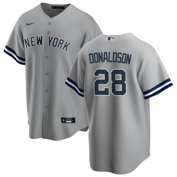 New York Yankees #28 Josh Donaldson Men's Nike Gray Road MLB Jersey