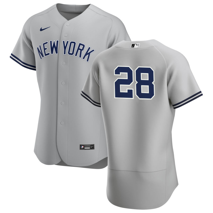 New York Yankees #28 Josh Donaldson Men's Nike Gray Authentic Road MLB Jersey - No Name