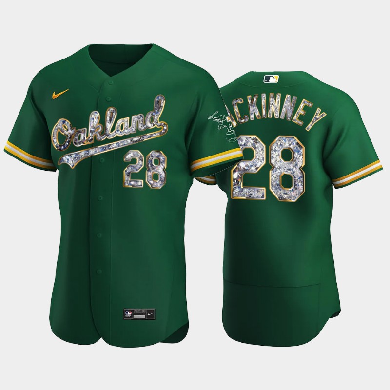 Oakland Athletics #28 Billy McKinney Men's Nike Diamond Edition MLB Jersey - Green