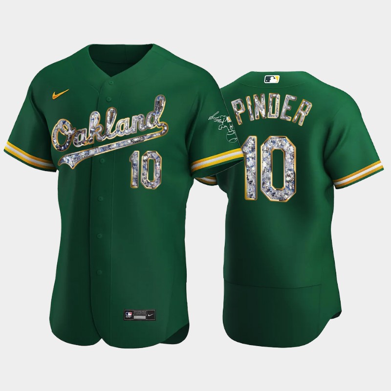 Oakland Athletics #10 Chad Pinder Men's Nike Diamond Edition MLB Jersey - Green