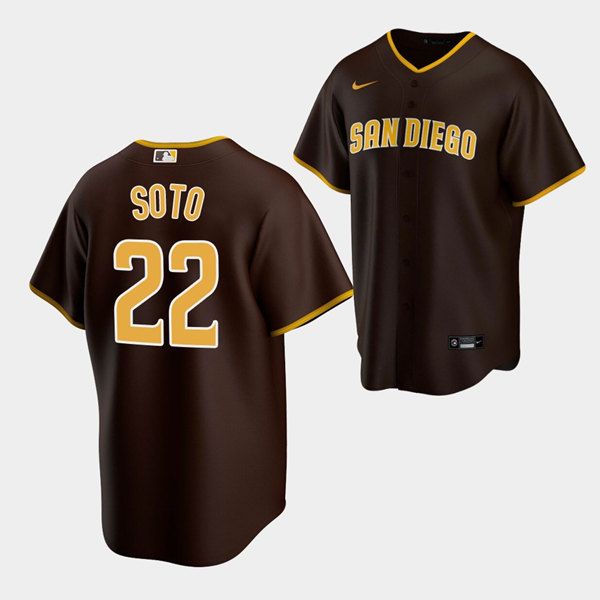 San Diego Padres #22 Juan Soto Brown Replica Road Nike MLB Jersey