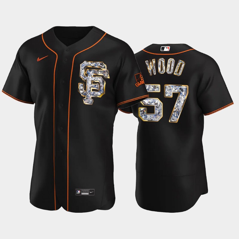 San Francisco Giants #57 Alex Wood Men's Nike Diamond Edition MLB Jersey - Black