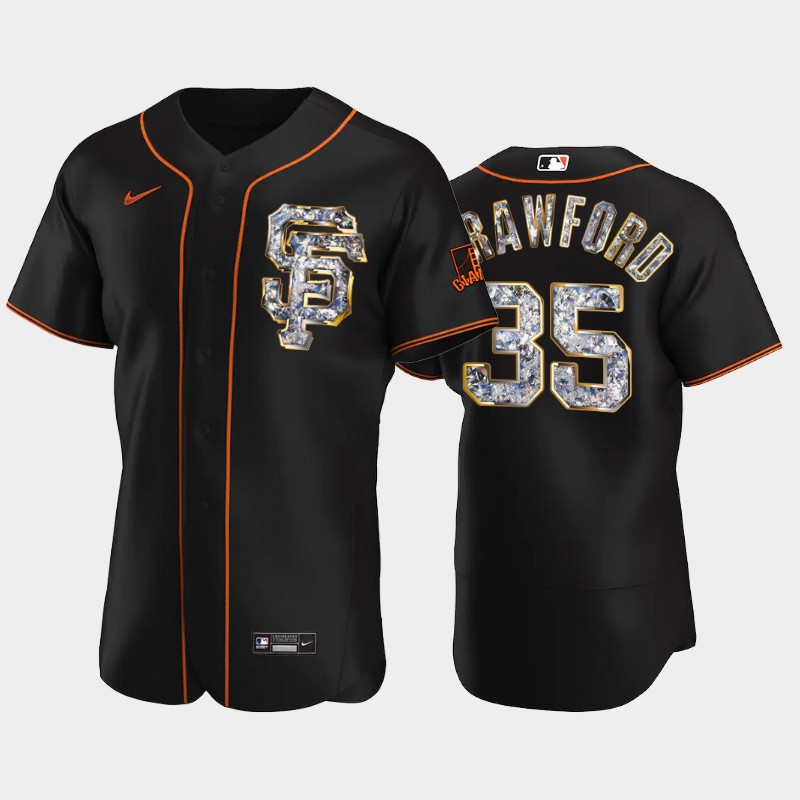 San Francisco Giants #35 Brandon Crawford Men's Nike Diamond Edition MLB Jersey - Black