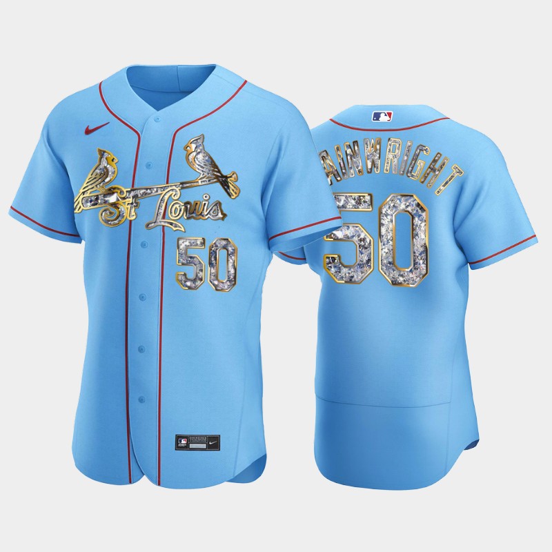 St.Louis Cardinals #50 Adam Wainwright Men's Nike Diamond Edition MLB Jersey - Blue