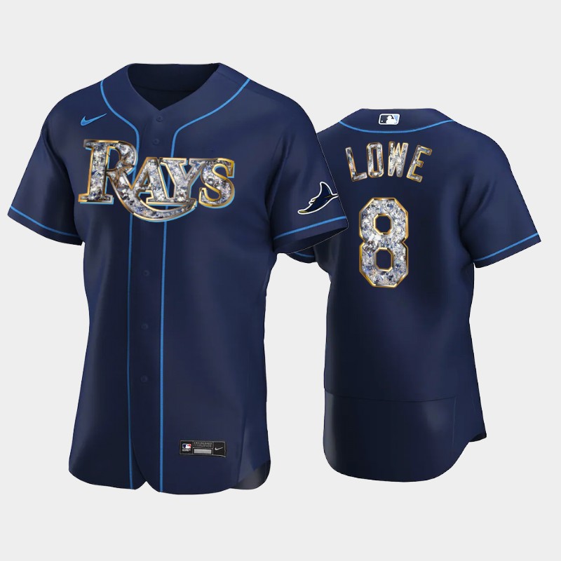 Tampa Bay Rays #8 Brandon Lowe Men's Nike Diamond Edition MLB Jersey - Navy