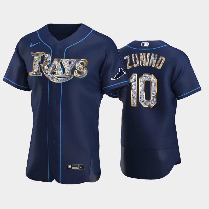 Tampa Bay Rays #10 Mike Zunino Men's Nike Diamond Edition MLB Jersey - Navy