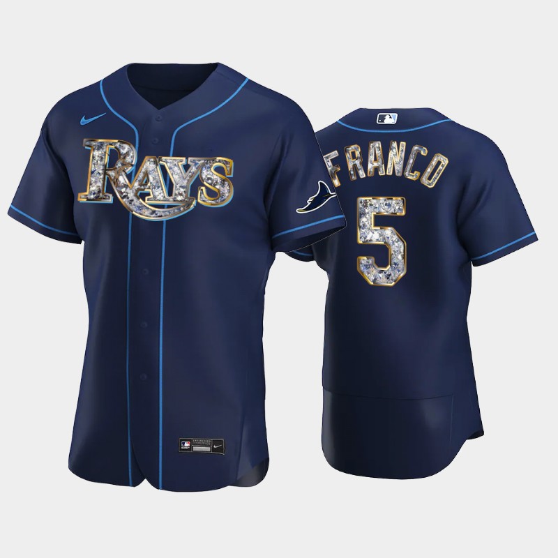 Tampa Bay Rays #5 Wander Franco Men's Nike Diamond Edition MLB Jersey - Navy