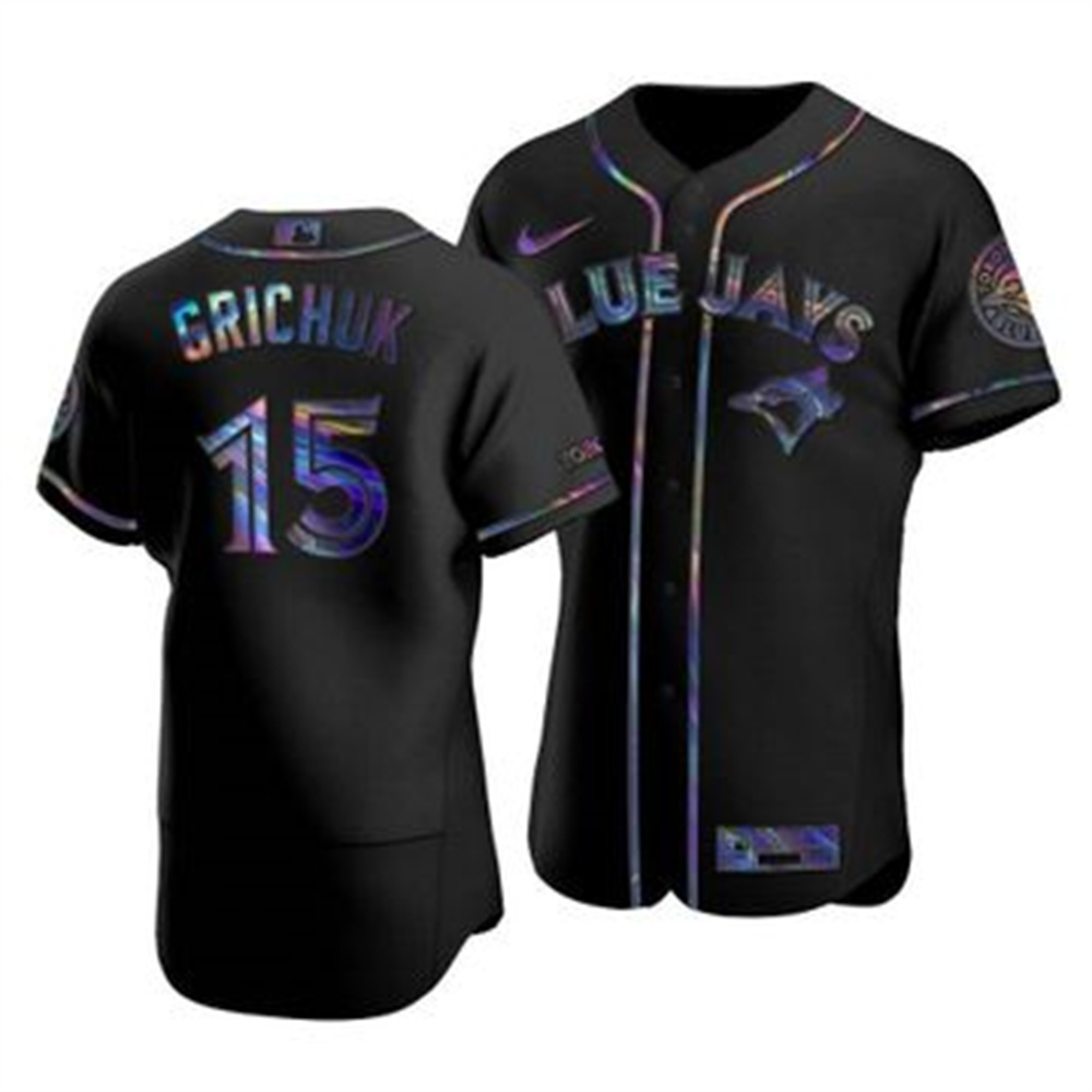 Toronto Blue Jays #15 Randal Grichuk Men's Nike Iridescent Holographic Collection MLB Jersey - Black