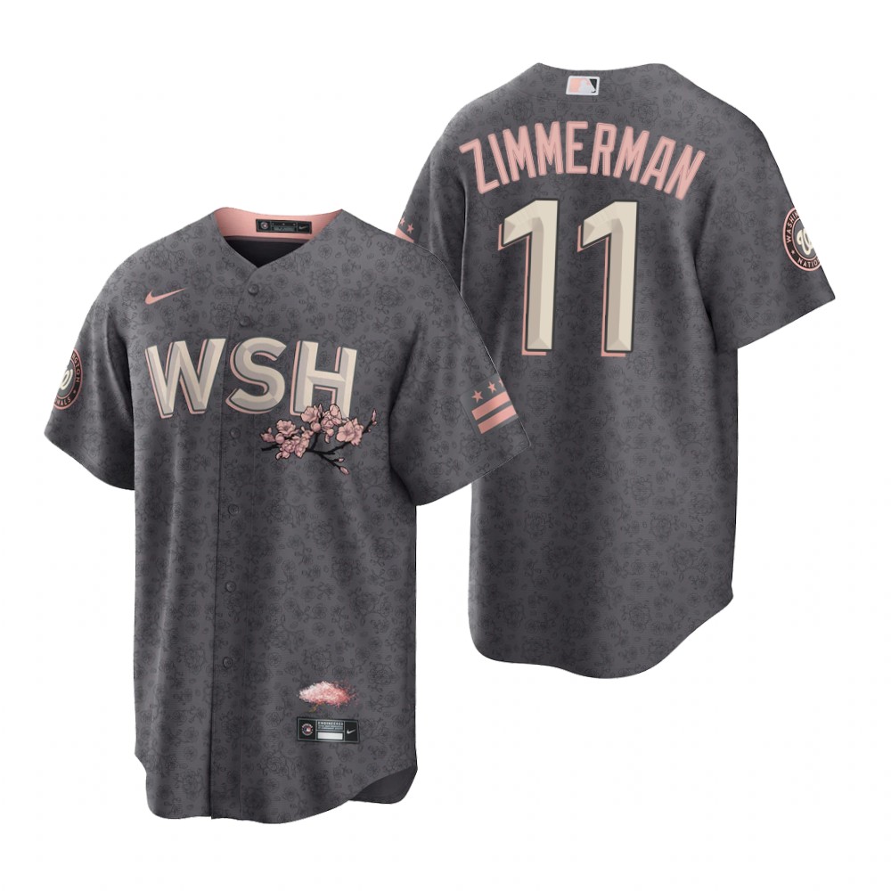 Washington Nationals #11 Ryan Zimmerman Men's Nike Gray Game 2022 City Connect Replica Jersey