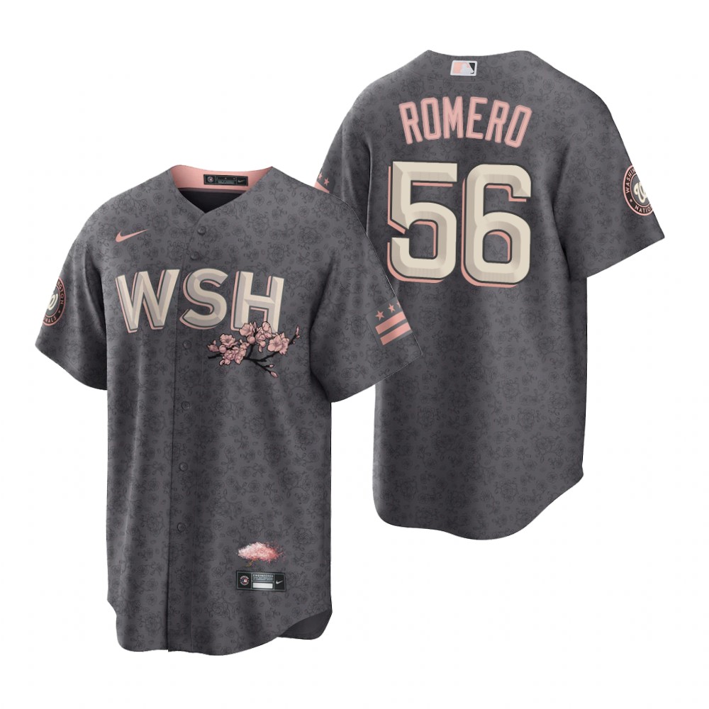 Washington Nationals #56 Seth Romero Men's Nike Gray Game 2022 City Connect Replica Jersey