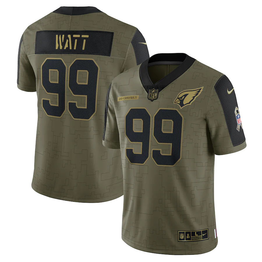 Arizona Cardinals #99 J.J. Watt Olive Nike 2021 Salute To Service Limited Player Jersey