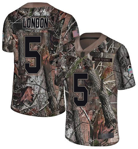 Nike Falcons #5 Drake London Camo Men's Stitched NFL Limited Rush Realtree Jersey