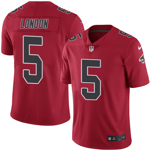 Nike Falcons #5 Drake London Red Men's Stitched NFL Limited Rush Jersey