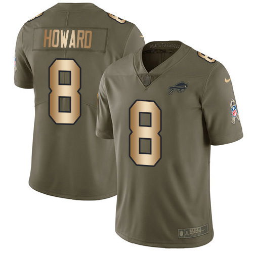 Buffalo Bills #8 O. J. Howard Olive/Gold Men's Stitched NFL Limited 2017 Salute To Service Jersey