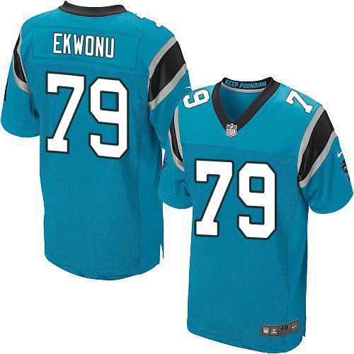 Nike Panthers #79 Ikem Ekwonu Blue Alternate Men's Stitched NFL New Elite Jersey