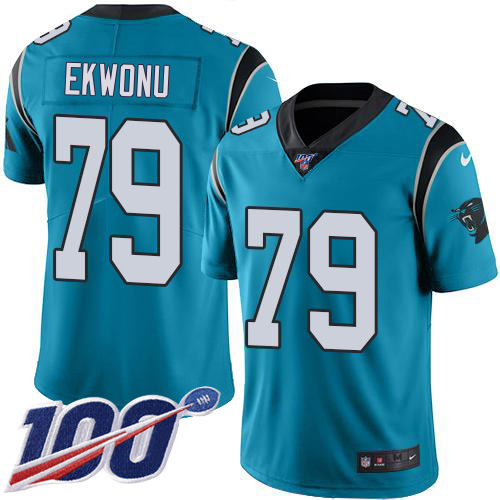 Nike Panthers #79 Ikem Ekwonu Blue Alternate Men's Stitched NFL 100th Season Vapor Untouchable Limited Jersey