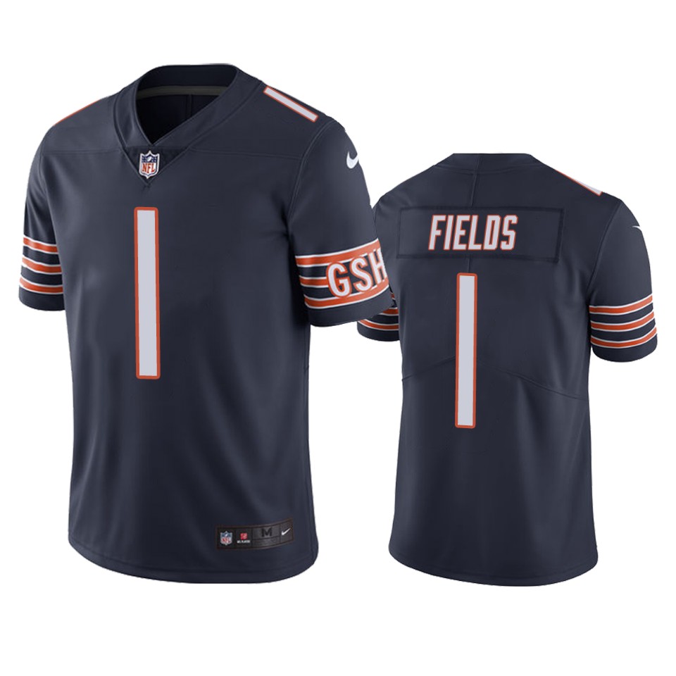 Nike Bears #1 Justin Fields Navy Blue Team Color Men's Stitched NFL Vapor Untouchable Limited Jersey