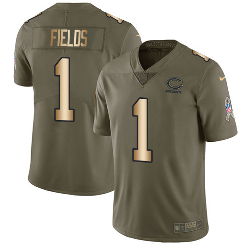 Nike Bears #74 Germain Ifedi Olive/Gold Men's Stitched NFL Limited 2017 Salute To Service Jersey