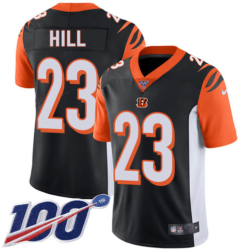 Nike Bengals #23 Daxton Hill Black Team Color Men's Stitched NFL 100th Season Vapor Untouchable Limited Jersey