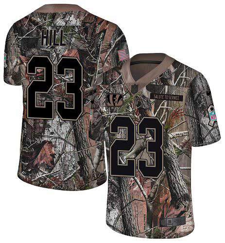 Nike Bengals #23 Daxton Hill Camo Men's Stitched NFL Limited Rush Realtree Jersey