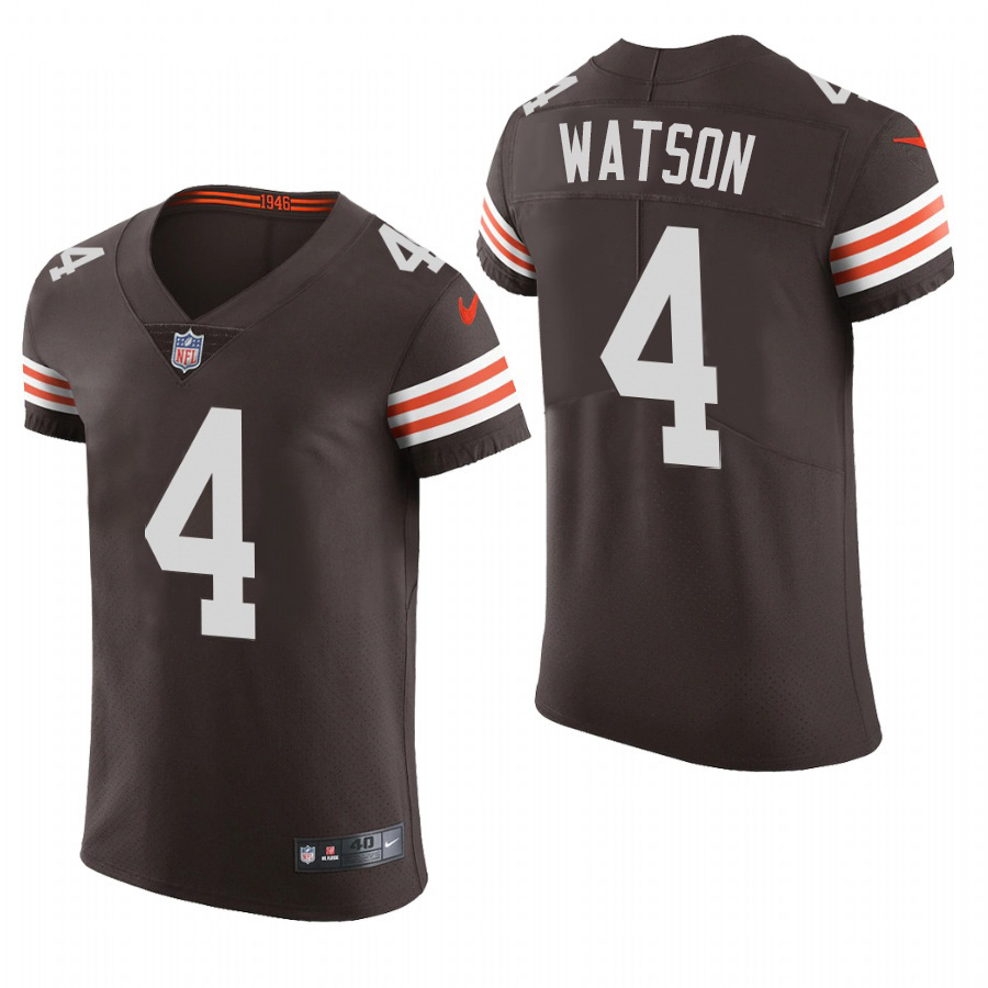 Cleveland Browns #4 Deshaun Watson Nike Men's Brwon Team Color Men's Stitched NFL 2020 Vapor Untouchable Elite Jersey