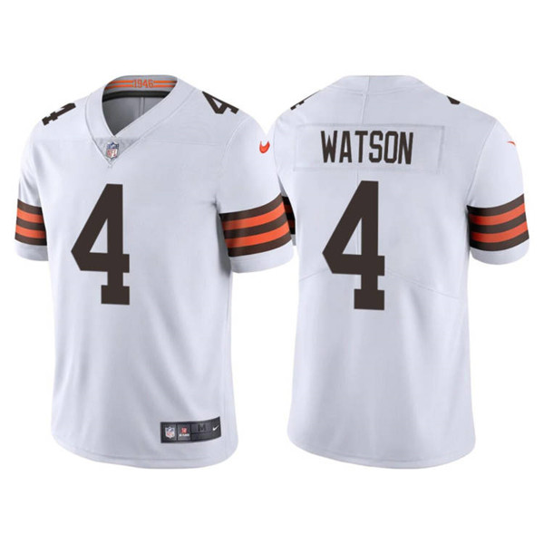 Cleveland Browns #4 Deshaun Watson Men's Nike White 2020 Vapor Limited Jersey