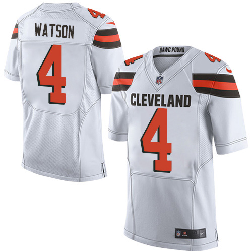 Nike Browns #4 Deshaun Watson White Men's Stitched NFL New Elite Jersey