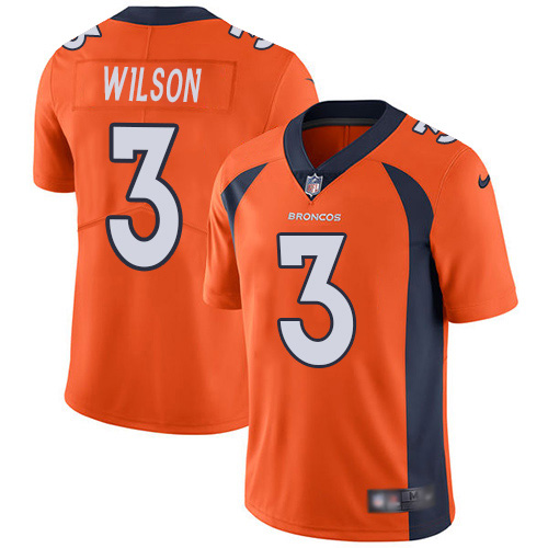 Nike Broncos #3 Russell Wilson Orange Team Color Men's Stitched NFL Vapor Untouchable Limited Jersey