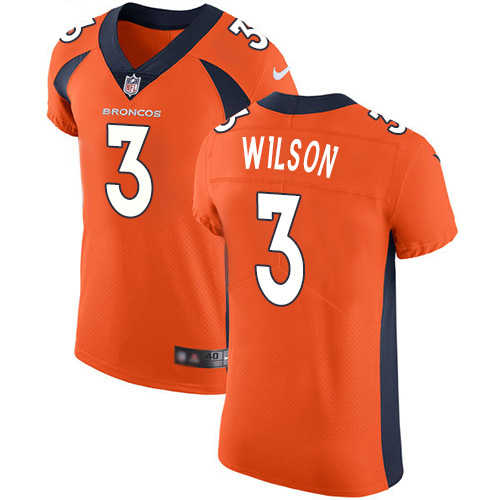 Nike Broncos #3 Russell Wilson Orange Team Color Men's Stitched NFL Vapor Untouchable Elite Jersey