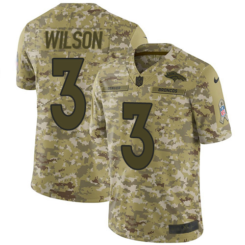 Nike Broncos #3 Russell Wilson Camo Men's Stitched NFL Limited 2018 Salute To Service Jersey