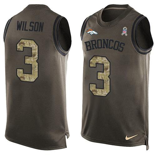 Nike Broncos #3 Russell Wilson Green Men's Stitched NFL Limited Salute To Service Tank Top Jersey