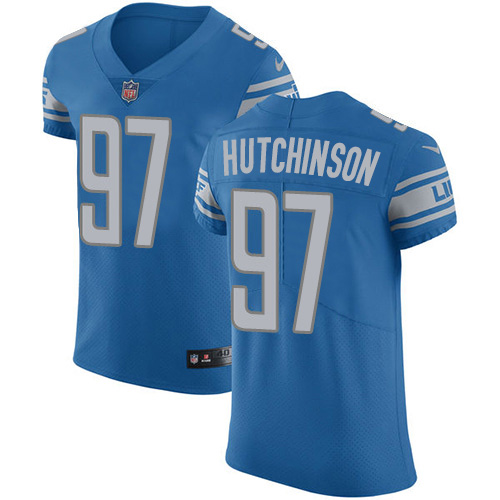 Nike Lions #97 Aidan Hutchinson Blue Team Color Men's Stitched NFL Vapor Untouchable Elite Jersey