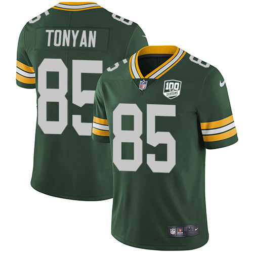 Nike Packers #85 Robert Tonyan Green Team Color Men's 100th Season Stitched NFL Vapor Untouchable Limited Jersey